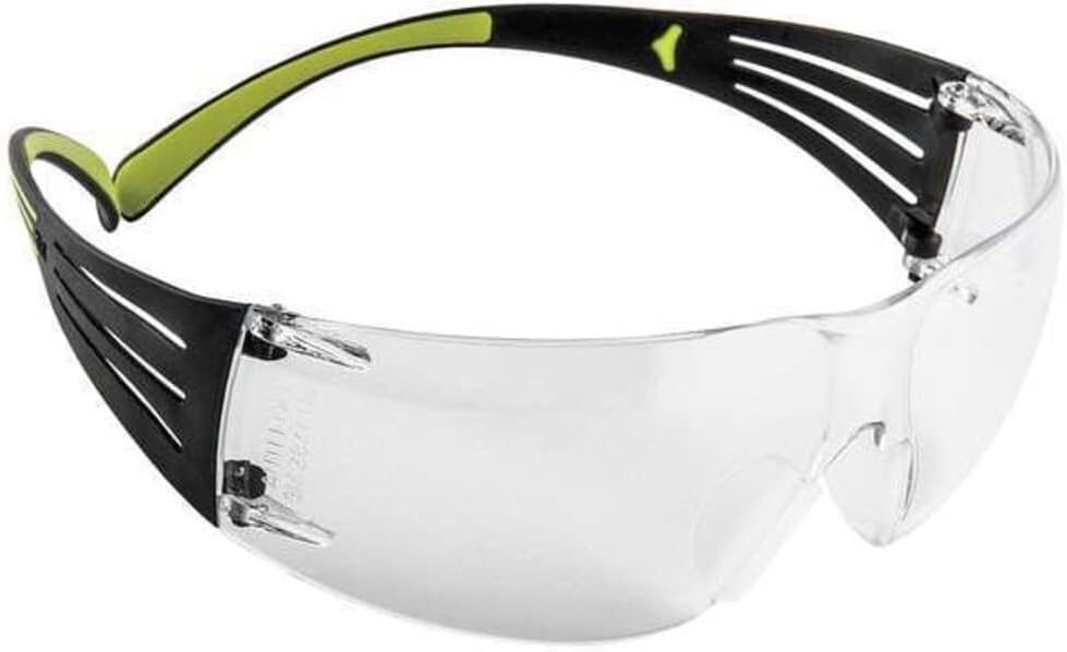 - Polycarbonate 10078371662117 Secure Fit 400 Series Protective Eyewear, Standard, Black/Green