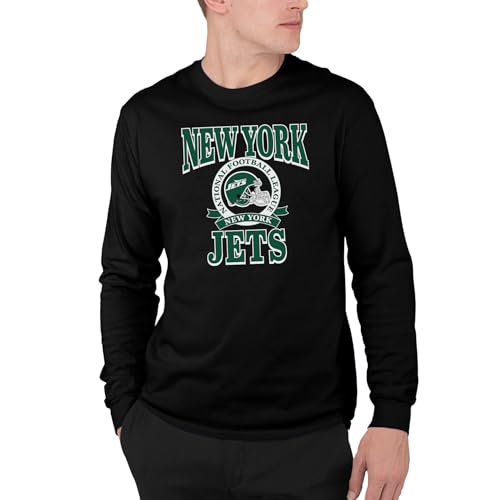 New York Jets NFL Prep - Officially Licensed Adult Long Sleeve Fan Tee for Men and Women Black