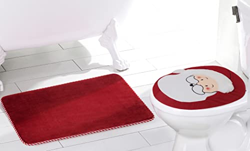 Indecor Home 2-teiliges Badezimmerteppich-Set für Weihnachten Urlaub mit WC-Deckelbezug und Schaumstoff-Badematte für… – Bild 3