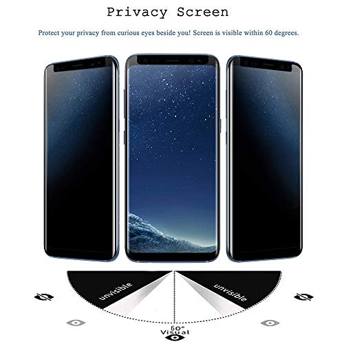 [2 Pack] Galaxy S8 Plus Privacy Screen Protector, Aikin [Hd][Anti-Spy][Anti-Scratch] [Bubble Free][9H Hardness] Tempered Glass Screen Protector For Galaxy S8 Plus/S8+ 3D Curve Edge #TOP1