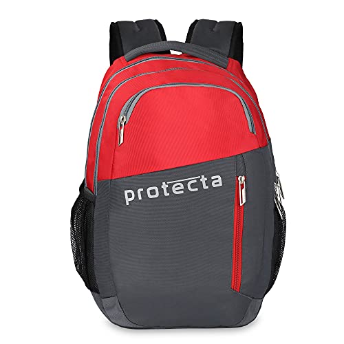 Protecta Twister 30 L Water Repellant Backpack for Laptops Up to 15.6 Inch - Grey & Red
