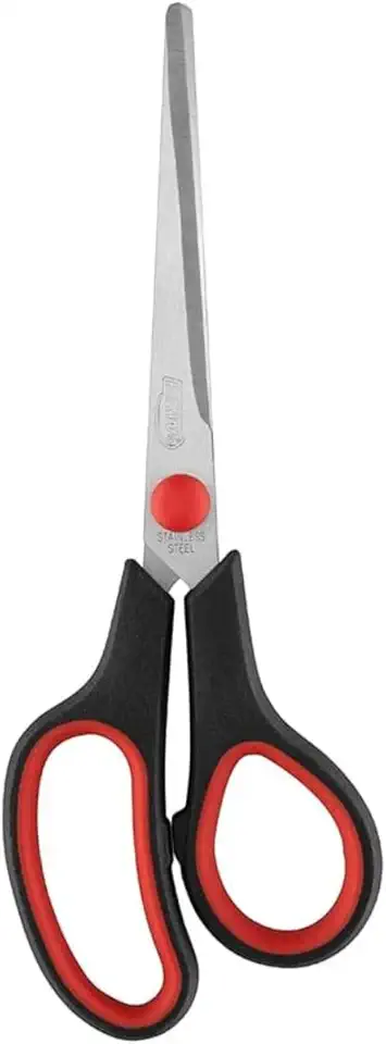 Tesoura de Aço Inox Para Cozinha Cabo Emborrachado Ergonomico Preto e Vermelho