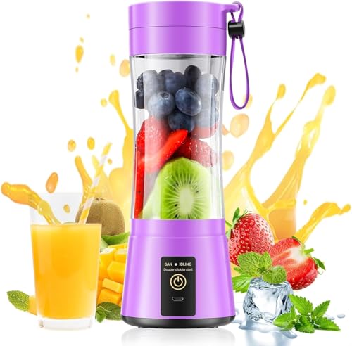Image of Cordless Portable Personal Size Blender - Mini Blender Make Smoothies and Shakes, 380Ml BPA Free Travel Cup, Powerful Blending Suit in Office /Home /Gym, Mother