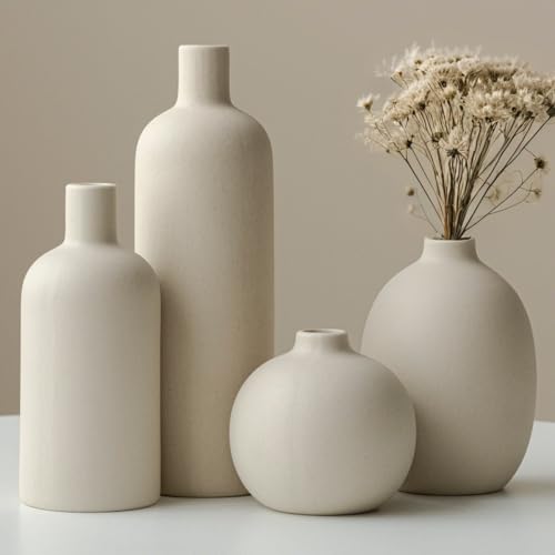 Moderne Vasen-Set, 4-teilig, Keramik, Morandi-Farben, Minimalistische...