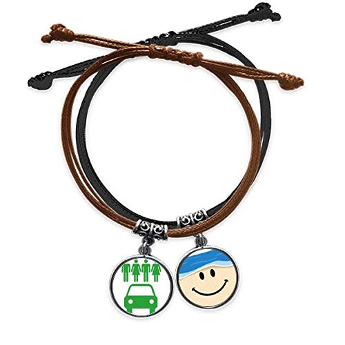 Bracelet chaîne de main quatre véhicules écologiques cadeau idéal cuir