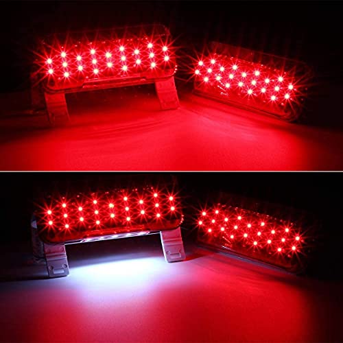 Partsam 12V Led Rv Camper Trailer Tail Light Kit, 5X Amber Double Bullseye Led Side Marker Clearance Lights + 2X Red Led Stop Turn Brake Tail Lights/License Light #TOP4
