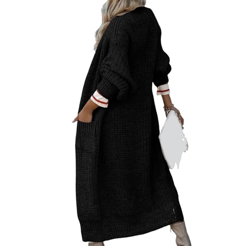 Womens Long Cardigan Sweaters Open Front Oversized Duster with Pocket for Women 2025 Fall Winter Knit Cozy Coats2