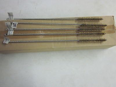 24~16" LONG BRASS WIRE ROUND TUBE CLEANING BRUSHES 1/2" BRUSH 4 BOTTLE GUN PIPE