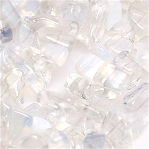 Image of 5-8mm White Opalite Chips Natural Chip Stone Beads for Jewelry Making | Semi Precious, Loose Gemstone, Healing Crystal, Rocks, 230Pcs Strand, Drilled, DIY Bracelets Necklaces Earrings Crafts Supply