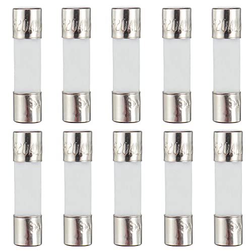 HUAREW F20AL250V 10 Pcs 5 x 20 mm 0.2x0.78 inch Fast Blow Ceramic Tube Fuses 20A 250V