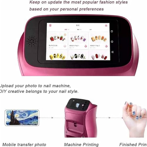 Automatic Smart 3D Art Nail Printer, Digital Mobile Nail Art Printer - Mini Portable Nail Painting Machine Control Through Free Mobile App, for Beauty & Personal Care for Girls' Home Nails - Image 4