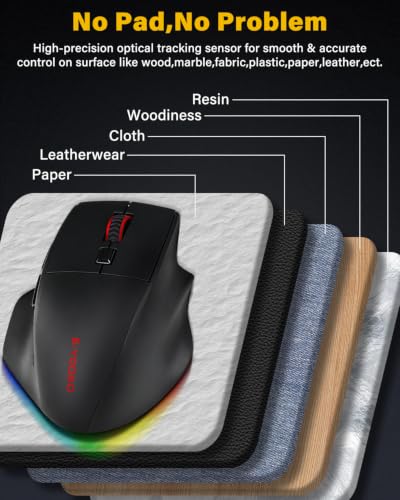 Mouse inalámbrico Bluetooth Fio3 con DPI ajustable y batería recargable 3