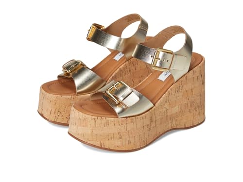 Steve Madden Womens RIVE04S1 Buckle Leather Wedge Heels