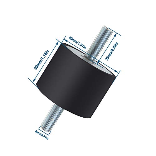 4 Stück M8 40x30mm Doppelend-Gummi-Absorber Halterungen Anti-Vibrations-Isolator für Luftkompressoren Motoren Wasserpumpen