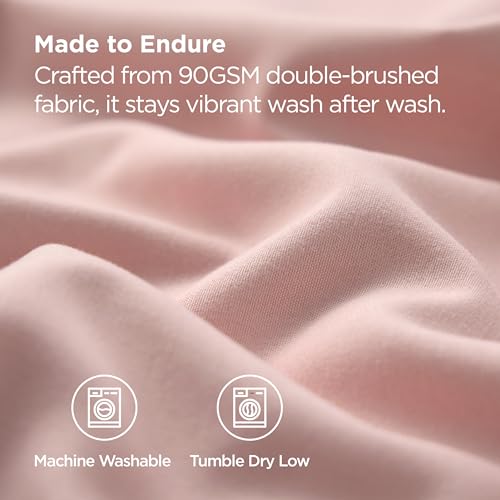Bedsure Queen Pillow Cases Set of 2 - Pale Blush Brushed Microfiber Pillowcase 2 Pack, Super Soft and Cozy Pillow Case Covers with Envelope Closure, Wrinkle, Fade and Stain Resistant, 20x30 Inches