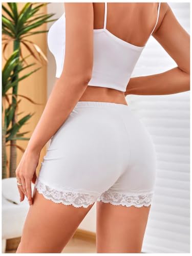Image of MakeMeChic Women's Summer Lace Trim Shorts Biker Under Dresses