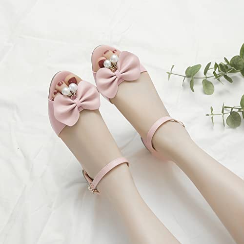 Betadog Girls Sandals Dress Shoes Wedding Open Toe Glitter High Heels For Little/Big Kids Toddler Leather Sandals4