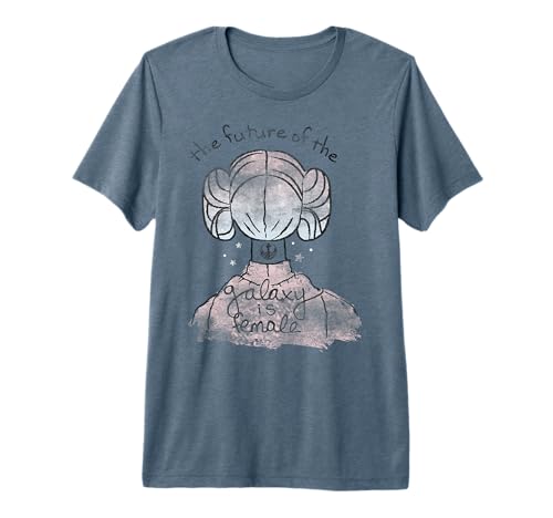 T-shirt Star Wars Princess Leia femme haut de gamme imprimé silhouette
