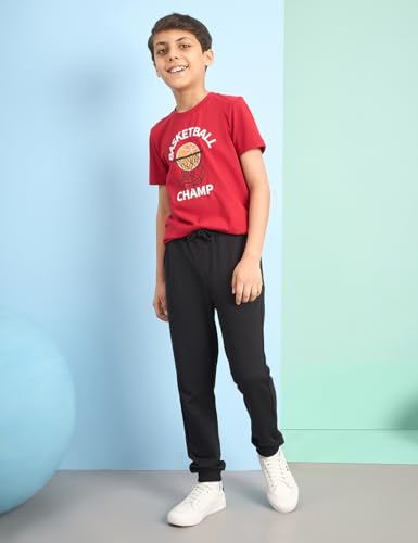 Image of Amazon Brand - Symbol Boys 100% Cotton Graphic Printed Half Sleeves T-Shirt | Age 6-14 Years