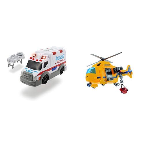 Dickie Toys 203302004 - Action Series Ambulance, Krankenwagen inklusive Batterien, 15 cm & Toys 203302003 - Action…