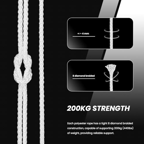 Abma Cord Polyester Rope 4mm x 30m Diamond Braided Cord on Spool - White - Image 3