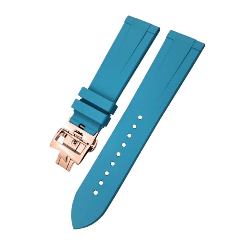 Bracelet de montre 21mm caoutchouc fluoré souple coloré interchangeable papillon