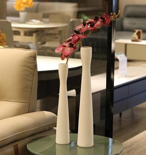 AETVRNI-Flower-Vase-165-Tall-White-Ceramic-VasePampas-Grass-VaseFloor-VaseModern-Home-DecorationsHandmade-Brushed-Skinny-Vase-for-Decor-Living-RoomTableFire-MantelEntrywayWhite-40cm