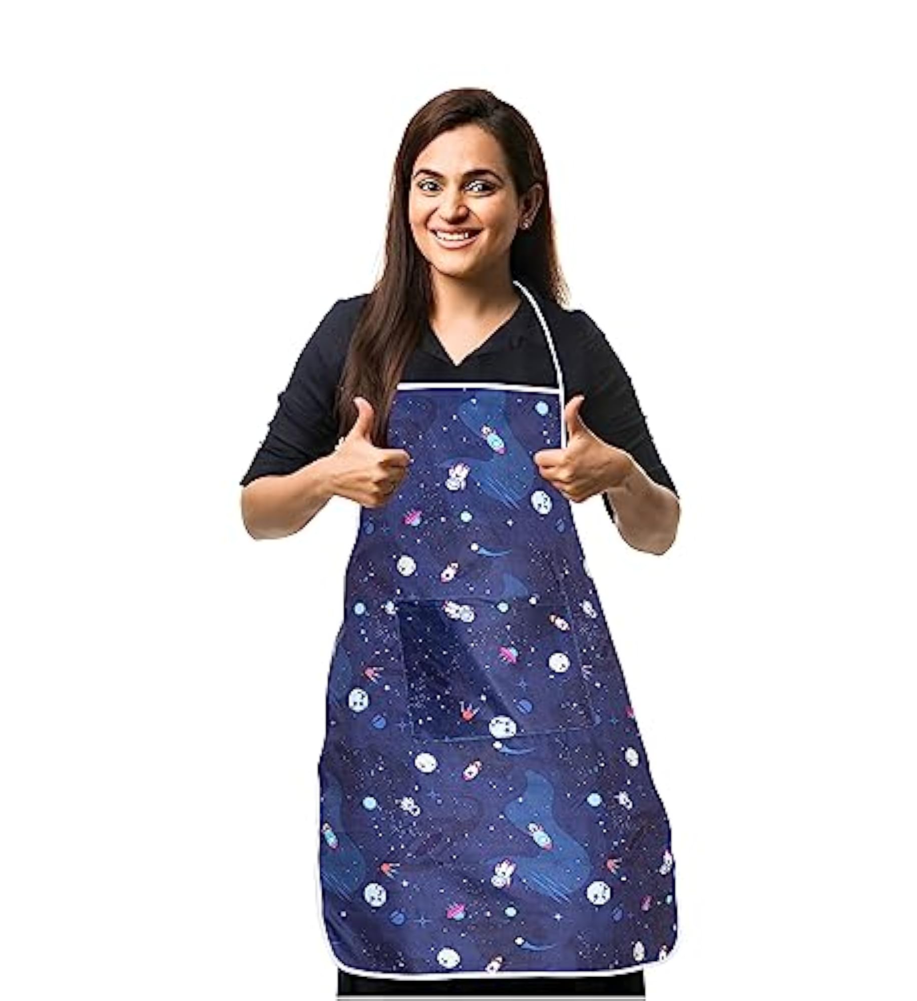 Poly Cotton Matching Aprons with Pockets, Pack of 2