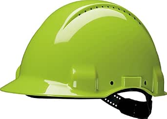Casque de sécurité 3M™ G3000 vert fluo, ventilé, avec harnais standard ...