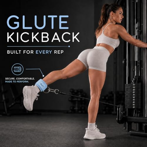 Auri Fit Padded Ankle Strap with Stainless Steel D-Ring - Plush, Luxury, Aesthetic Neoprene for Comfort and Support for Glute, Leg, & Booty Workouts - Cable Exercise Machines, Kickback, Leg Extension, Hip Abductor (Skye - Single) - image 3
