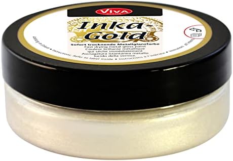 Viva Decor® Inka Gold (Old Silver, 2,2 oz) metallic acrylic paint - craft paint set - effect paints - craft paints acrylic sets - apply, polish - done! - Made In Germany