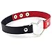 Produktbild Pinhan Vintage Harajuku Punk PU Herz Liebe Halskette Anhänger Choker Party Modeschmuck Zubehör Geschenk für Mädchen Frauen Dame, Schwarz rot
