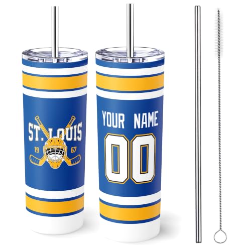 Image of ANTKING St. Louis Tumbler 20oz Travel Mug Custom Name Number Gifts | Stainless Steel Insulated Coffee Cup for Men Women