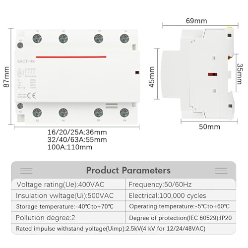 Contacteur triphasé de haute précision 100A avec bobine AC110V robuste 4P - 2