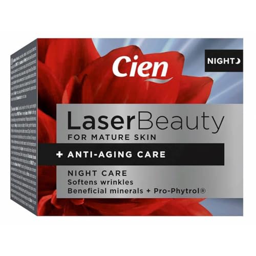 Pack 1 - Cien Laser Beauty - Crema Facial Noche Anti-Edad 50 ml. Con Ácido Hialurónico. Reduce las arrugas y tonifica la piel. Hidratación y Firmeza.