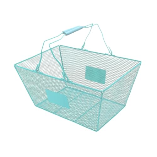 Colcolo Cestino di drogheria di ferro, comodo cestino per la mano al dettaglio, cestino per di bellezza per boutique, Blu