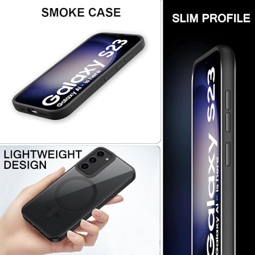 Image of SIZUKA Samsung S23 Magsafe Hard Back Case | Matte Design & 360 Protection | Military-Grade Samsung S23 Cover | Strong Magnet Back - Black
