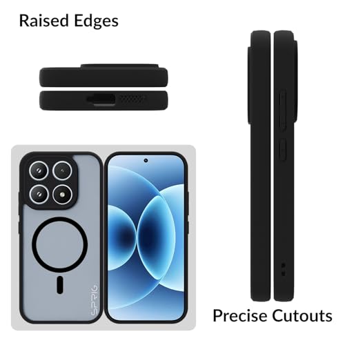 Image of SPRIG Compatible with Mi 17 Premium EdgeMag Back Cover Drop Tested Shock Proof Mobile Case for Men, Women, Boys and Girls with Camera Protection (Black Transparent)