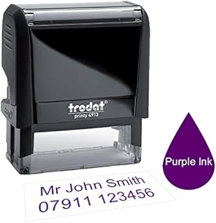 Trodat 4913 58 x 22mm - Premium Personalised Custom Made Self-Inking Business Address Rubber Stamp - Up to 5 Lines of Text in Black Ink