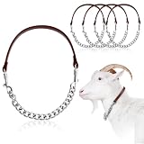 Misdary Ziegenhalsband, verstellbar, aus Eisen, 35,6 - 61 cm, lang, für Schaf, Pferd, Hund, Kuh, Kalb, Bauernhof, Tierbedarf, Zubehör, Tierliebhaber, Geschenk (35,6 cm, braun)