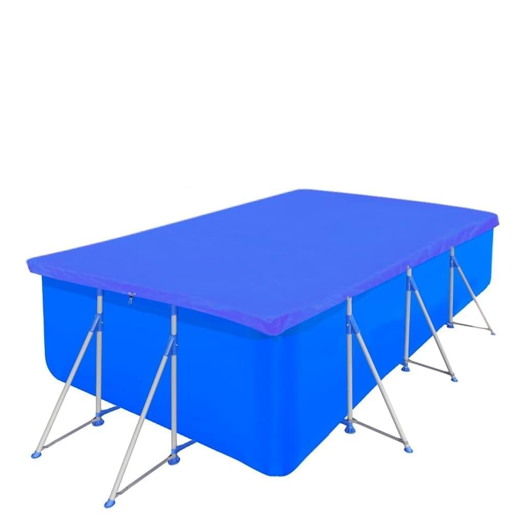 Telone di copertura per piscina in polietilene, rettangolare, 90 g/m², blu scuro, 400 x 207 cm, copertura solare per piscina, copertura invernale, protezione dalle foglie, protezione contro