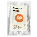 Stack Man Disposable Plastic-Cups 16 oz. [100 Pack] Ultra Clear PET Cold Drinks, Perfect Use For Party, Beer, Smoothies, Premium Quality,