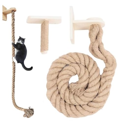 Fenayuu Katzenklettertau Deckenmontage | Indoor Katzen Ruhepodeste - Kratzleiter Zum Krallenschleifen Wandmontierte Katzensprungsregale Für Schlafzimmer