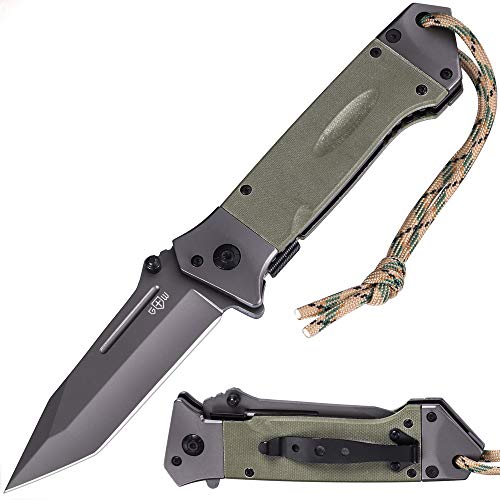 Pocket Knife Spring Assisted Knife - Folding Tactical Knives Japanese Tanto Blade Knives - Ninja Assisted Opening Knife - Best for Camping Hiking EDC Work Knife Birthday Christmas Gifts for Men 6688