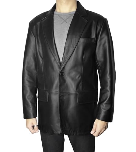Lambskin Leather Blazer for Men Casual - Mens Leather Blazer Jacket Genuine Leather Sport Coat Men4