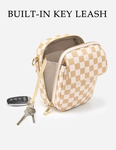 Image of Yarnic Small Crossbody Bag, Vegan Leather Cell Phone Purse for Women, Vintage Wallet Bag with Card Slots