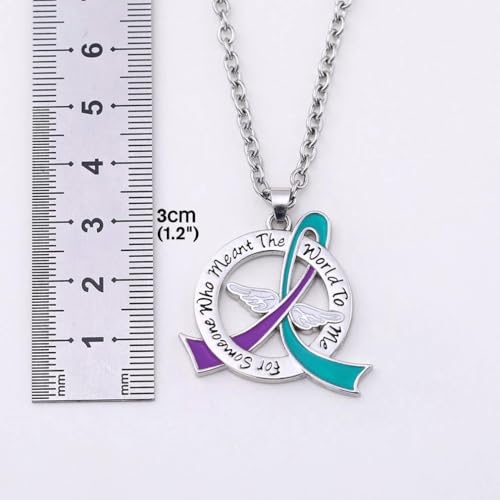 Fight Like a Girl For Someone Who Meant the World to Me Memorial Awareness Ribbon Necklace4
