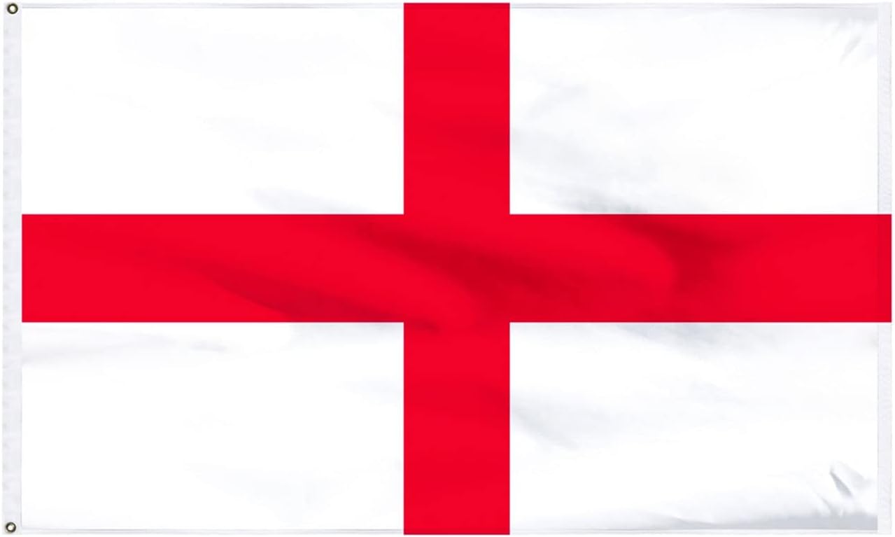 1/2/4/10 X Large St George’s Cross England Flag 5ft x 3ft (150cm x 90cm) for EURO 2024 Football Rugby English National Flags with Double Stitched Seam and Metal Eyelets (1 Pack)