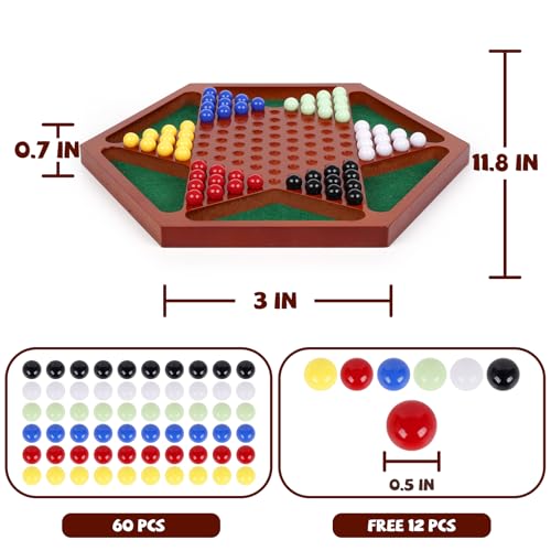 Juego de Mesa Damas Chinas de Madera 13.5 pulg miniatura 6