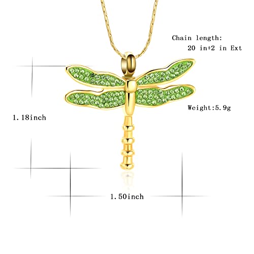 constantlife Cremation Jewelry Keepsake Dragonfly Shape Urn Pendant Memorial Ashes Holder Necklace with Gift Box4
